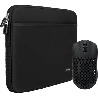 BlueBuilt Laptophülle Breite 37 cm 15-16 Zoll M Schwarz + Vortech Prestige Gaming-Maus