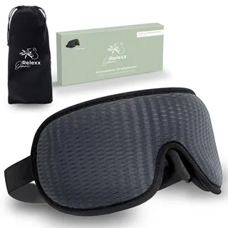 Omnirelexx® Atmungsaktive 3D Schlafmaske inkl. Reisebeutel (Grau) 1 St