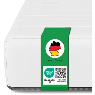 Kaltschaummatratze Mittelfest - H3, ergonomische Rollmatratze, Schlaftroll, 11 cm hoch, 90x200 cm, 140x200 cm, 180x200 cm und weitere Größen 140 cm x 200 cm x 11 cm