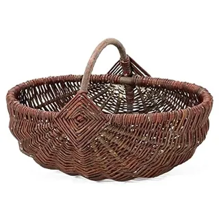 Weidenprofi Weidenkorb, Erntekorb aus Weide, oval mit Henkel, Größe (LxBxH): 45 x 30 x 18 cm