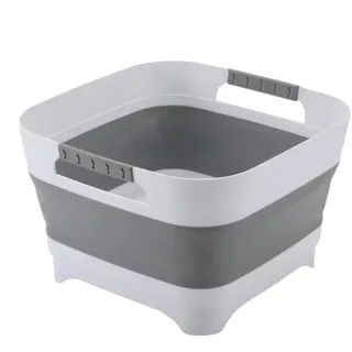 Camping Wash Basin, Folding Multi Purpose Dishpan for Baby Bottles & Pet Care, Lightweight Space Saving Soaking Bin, Portable Scrub Tub Ideal for Car Travel, Tenting & Outdoor Use