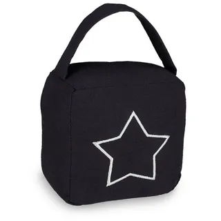 Relaxdays Türstopper Sack Stern Schwarz 14 x 10 cm