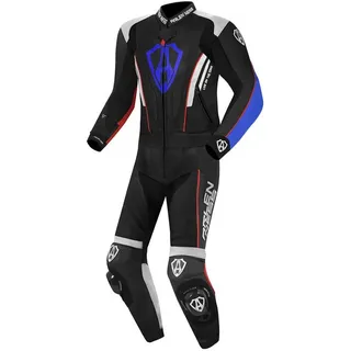 Arlen Ness Motorradkombi Losail 2-Teiler Lederkombi protektoren blau|rot|schwarz 48