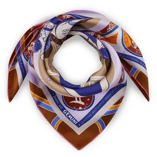 Codello Exklusives Sternzeichen-Tuch aus reiner Seide Zwilling - 65 x 65 cm