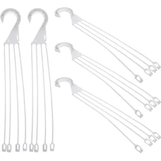 5 Stück Kunststoff Hängekorb Kette mit Haken Blume Kunststoff Garten Pflanze Kleiderbügel Blume Pflanze Topf Aufhänger für Vogelfutterspender Pflanzgefäße und Laternen (weiß)