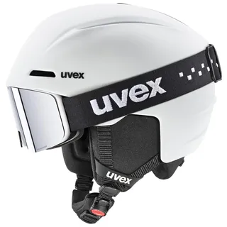 Uvex Kinder Viti Set Skihelm (Größe 54-58CM, weiss)