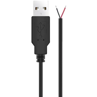 SueaLe Stromversorgungskabel 2-polig Blanker Draht 22 AWG USB Stecker Ladekabel USB Kabel Mit Offenem Ende Zur Reparatur Von LED Licht Lüftern