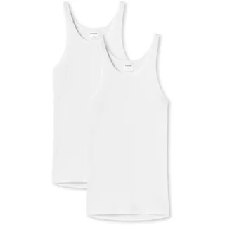 SCHIESSER Unterhemd 2er Pack - Original Doppelripp, Sport-Jacke, ärmellos, Weiß / M