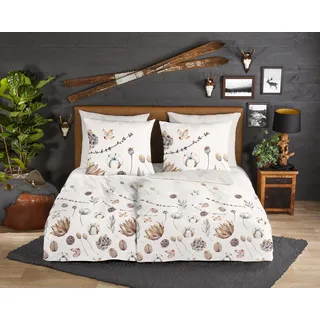Good Morning Bettwäsche, 135x200, "Mirre", Zweige Natur Wende (sand), 30919