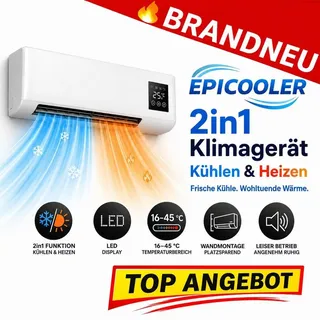 EpiCoolerTM Mobile Klimaanlage Luftkühler Heizer Ventilator tragbar 2in1 Zuhause! - Weiß