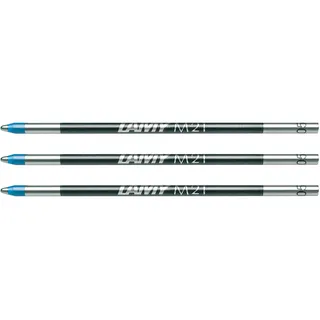 LAMY M21 3er Set Mine aus Metall - Original Ersatzmine für alle Lamy Multifunktionsschreibgeräte - dokumentenecht - Strichbreite Mittel in Tintenfarben schwarz, blau, grün