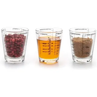 WestCraft Messbecher MessGlas, Measuring Glass, Messbecher Glas, Trinkglas mit Skala - 50ml, Glas, (1-St), 50 ml MessGlas, Messbecher Glas mit Skala Tablespoon usw weiß