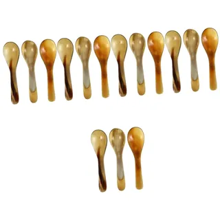 Anneome 15 Stk Kaffeelöffel Aus Horn Verkostungslöffel Nudellöffel Kaffeelöffel Aus Ochsenhorn Reis Löffel Trinken Japanische Hornlöffel Gewürzlöffel Kleiner Kaffee Kind Keramik Yak-horn