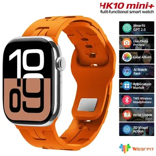 HK10 Mini Watch HD Display 37mm BT-Anruf Aktivitätstracker Schrittzähler Schlafmonitor - Orange