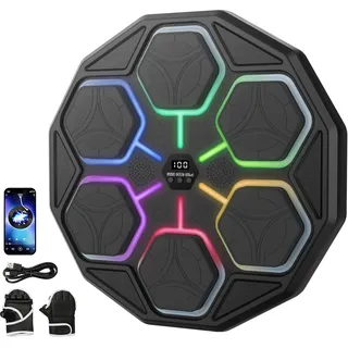 Music Boxing Machine, Elektronische Boxmaschine mit Musik, Bluetooth, 11 Geschwindigkeits, 3 Trainingsmodi, Zählmodus, Geschenk Für Erwachsene und Kinder