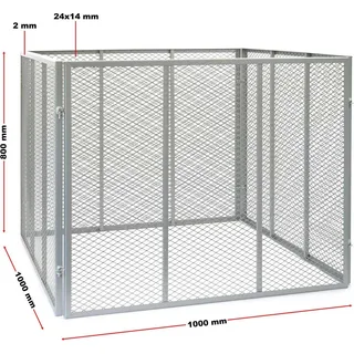 Wiltec Wiltec, Komposter + Gartensack, Komposter 100x100x80cm Gartenkomposter Metall Kompostbehälter Biokompost (800 l)