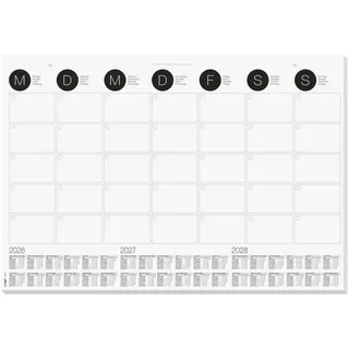 Sigel Schreibtischunterlage MONATSPLANER 2026/2027/2028 schwarz/weiß Papier 59.5 x 41,0 cm 12 Blatt