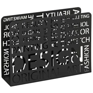 HAKU Möbel Zeitungsständer schwarz, Metall - Maße: B 35 x H 26 x T 10 cm, Style: Modern