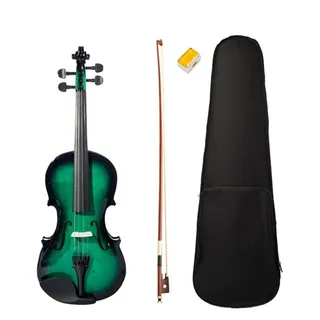 Anfänger Geige Grüne Qualitätsgeige Aus Massivholz Für Anfänger, 4/4-Geigeninstrument In Originalgröße
