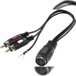 SpeaKa Professional SP-7869832 Cinch / DIN-Anschluss Audio Y-Adapter [1x DIN-Buchse 5pol. - 2x Cinch-Stecker] Schwarz