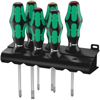WERA 335/350/355/6 Schraubendrehersatz Kraftform Plus Lasertip 6-teilig
