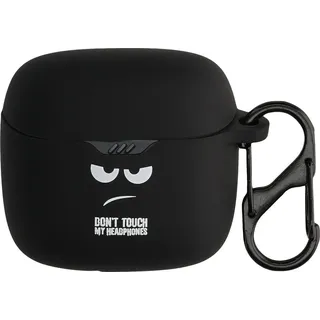 kwmobile Hülle kompatibel mit JBL Tune Flex Hülle - Silikon Kopfhörer Schutzhülle Case Cover Weiß Schwarz Schwarz