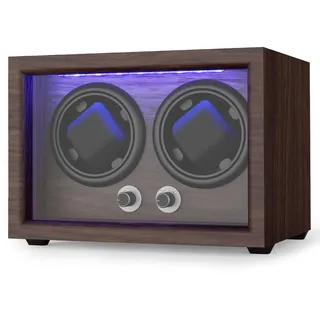Domivans Uhrenbeweger mit 2 Aufzugsraum, Uhrenbeweger aus Holz für Automatikuhren, 2 Speicher Automatischer Uhrenbeweger Box für Display und Uhrenaufzug