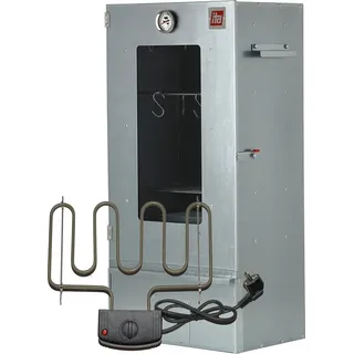 Ita Elektrischer Räucherofen 7000 - Premium Räucherschrank mit Elektroheizung - Legierter Stahl, mit Sichtfenster & Thermometer - Qualität EU - Silber