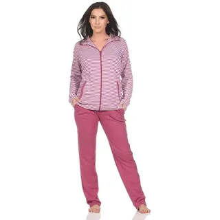 normann Damen Hausanzug/Freizeitanzug in Kuschel Interlock Qualität - auch in Übergröße, Farbe:Beere, Größe:44-46 - 44-46