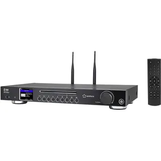 Renkforce RF-DAB-IR1702 Internet CD-Radio DAB+, FM, Internet CD, Bluetooth®, DLNA, WLAN, Internetradio Inkl. Fernbedienung Schwarz
