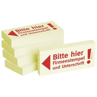 Bizstix Haftnotizen "Bitte hier Firmenstempel und Unterschrift"