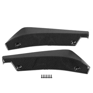Heckstoßstangenlippe Universal Car Modified Heckstoßstange Canard Diffusor Spoiler Lip Splitter Flossen Schutz Splitter Spoiler 1 Paar(Kohlefaser)