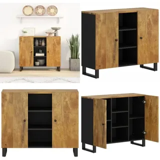 Sideboard Mit 2 Türen 90x33x75 Cm Massivholz Mango - Sideboard - Holz Sideboard - Mangoholz Sideboard - Wohnzimmermöbel - Schreibtisch - Home & Living
