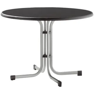 Sieger Boulevard-Klapptisch mit mecalit-Pro-Platte Ø 100 x 72 cm graphit/schieferdekor anthrazit