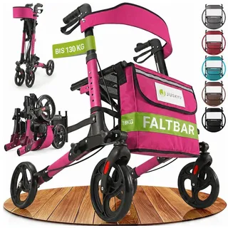 Juskys Aluminium Rollator Vital mit Sitz Lila