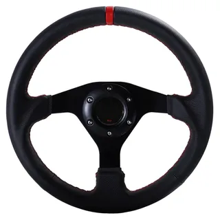XUCZHAI Lenkrad 320 mm Sport-Lenkrad, flach, Leder, Racing, Drift, PC, SIM-Spiel, Lenkrad-Steuerrahmen, Aluminium FüR Rennen Motorsport Auto