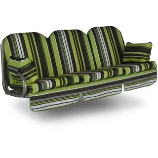 ANGERER Freizeitmöbel GmbH Hollywoodschaukel Auflage Deluxe - passend für viele 3-Sitzer Hollywoodschaukeln - Schaukelauflage Made in Germany (Grün gestreift)