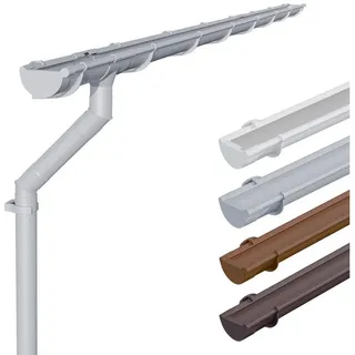 Inefa Dachrinnen Set Kunststoff NW125 halbrund 4m Grau