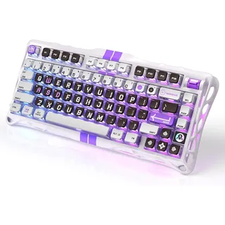 GravaStar Mercury V75 HE Gaming Tastatur, 8KHz Polling, 32K Scan, 0,01mm RT Genauigkeit, 75% RGB Hall Effect Tastatur mit Magnetischen Schaltern, Einstellbarem Auslösepunkt -Mechanisch Grau