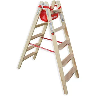Euroline Holz Stufenstehleiter 2 x 5 Stufen 1057705