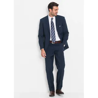bonprix Anzug in Regular Fit (2-tlg. Set), blau, Gr.58, Klassischer Anzug mit praktischen Taschen und stillvoller Bequembundhose