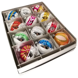 Schatzhauser Weihnachtsbaumkugel altdeutsches Weihnachtskugel-Set Ø6cm (12 St), mundgeblasen, handbemalt bunt