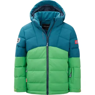 TROLLKIDS Winterjacke Gryllefjord Dunkel Marine/Frischgrün/Mystik Blau, Größe 176