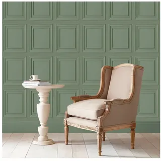 Laura Ashley Vliestapete Laura Ashley Redbrook Wood Panel Sage Vliestapete, glatt, 3D-Optik, (1 St), Laura Ashley Redbrook Wood Panel Sage Vliestapete grün