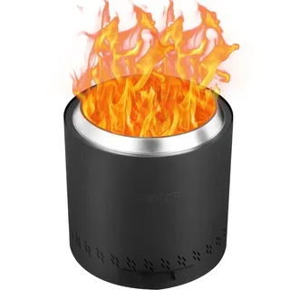 Vevor Rauchfreier Feuerstellenofen, Lagerfeuer, H: 39,4 cm x Durchmesser: 39,6 cm, Holzkamine mit abnehmbarer Aschepfanne, tragbare Feuerstelle aus