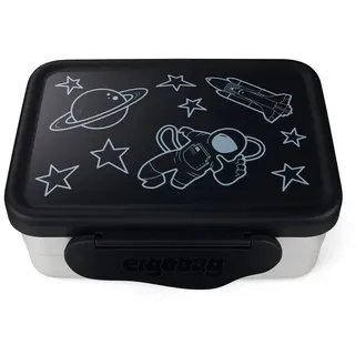 ergobag Edelstahl Brotdose, schwarz 2-teilig, mit Trennfach),