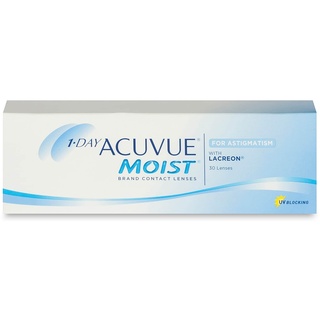 Acuvue Johnson & Johnson 1-Day Acuvue Moist for Astigmatism (30er Packung) Tageslinsen +3 dpt, Zyl. -0.75 Achse 100 / / BC 8.5) mit UV-Schutz