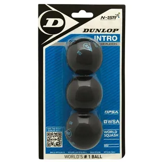 Dunlop Squashball Intro (blauer Punkt, schnell) - 3 Stück in Blisterverpackung