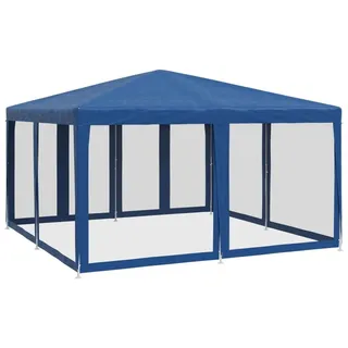 vidaXL Partyzelt mit 8 Mesh-Seitenteilen Blau 4x4 m HDPE