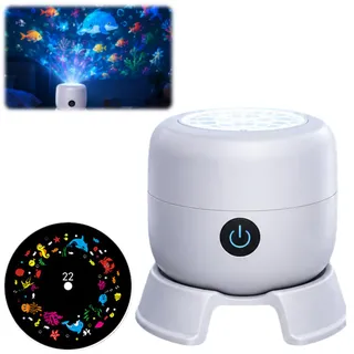 ENCOMAG HD Smart Dynamic 5D Holographic Nachtlicht Projektor, Dynamischer Rotierender Projektor, 360° Galaxy Projektor Glow Wave Light, Projektionsbasis, für Schlafzimmer Atmosphäre (Ozean